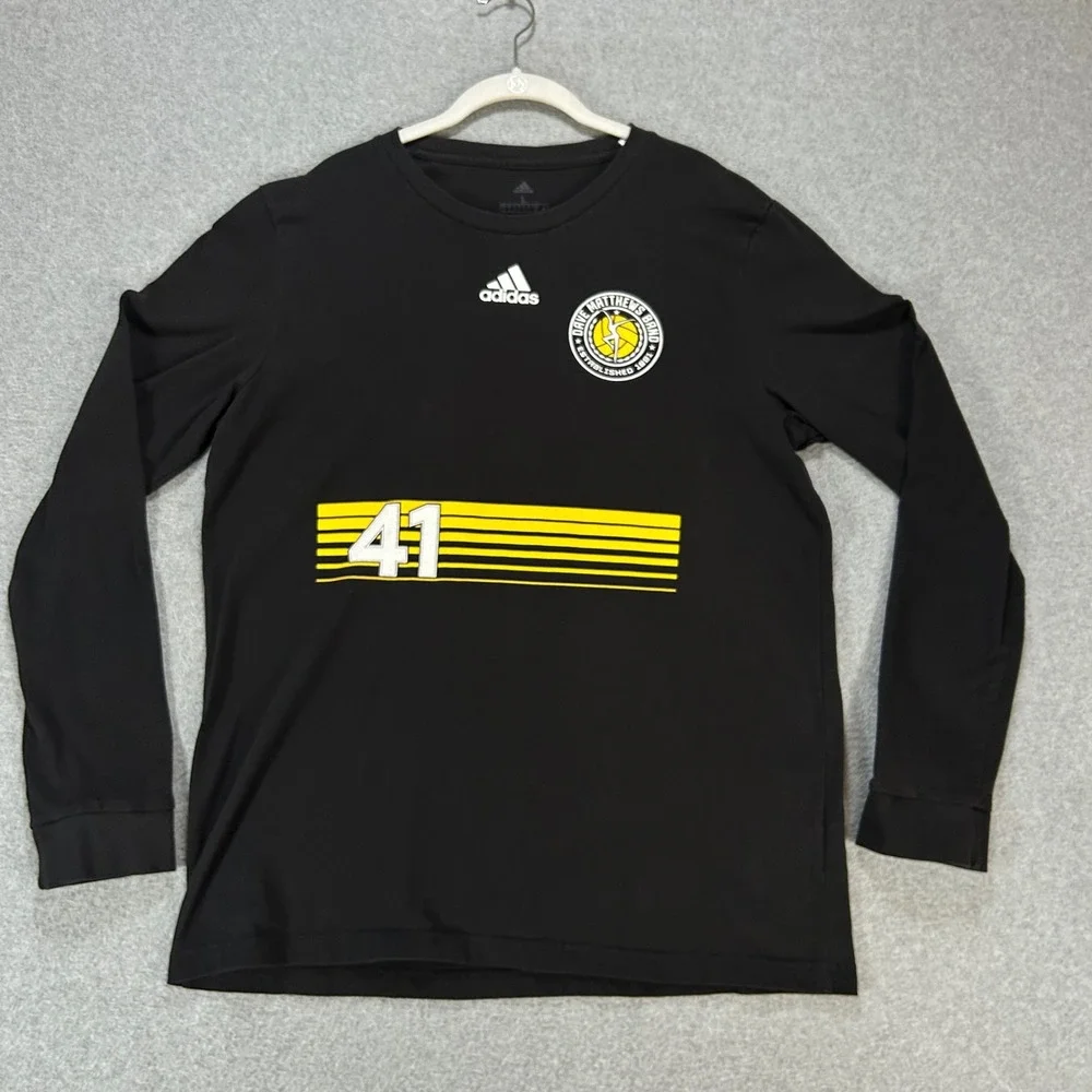 Dave Matthews Band Adidas Long Sleeve Shirt Mens L Black Band Tee Music Tour